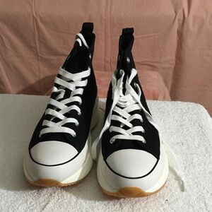 Madden Girl Black and White High-Top Sneakers